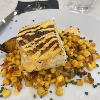 Villa San Juliette - Chilean Sea Bass over Corn Succotash. Have never had this fish so beautifully prepared. - Wineries Near Me - San Miguel, California Villa San Juliette - Chilean Sea Bass over Corn Succotash. Have never had this fish so beautifully prepared. - Wineries Near Me - San Miguel, California
