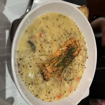 The Mossy Stone Irish Pub - Chowder with Salmon - Irish Near Me - Edwardsville, Illinois The Mossy Stone Irish Pub - Chowder with Salmon - Irish Near Me - Edwardsville, Illinois