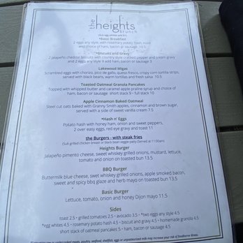 The Heights - Menu - New American Near Me - Dallas, Texas