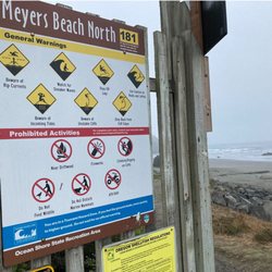 Myers Creek Beach - Meyers Beach sign next to Route 101.