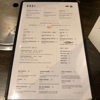 BORI - Spring Branch - Menu - Korean Near Me - Houston, Texas
