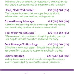 Lamduan Thai Massage & Spa - Lamduan - Price List