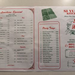 Si Yuang Kitchen - Menu