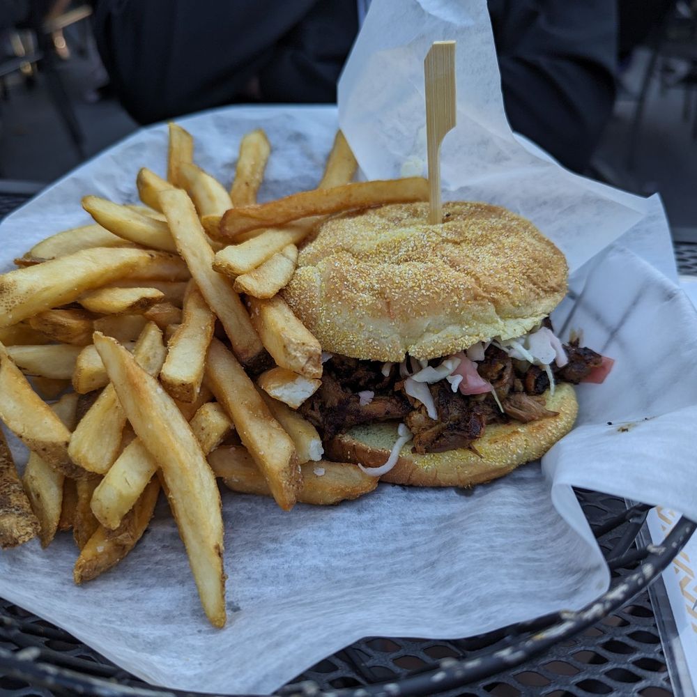 Union Pier Social - Pulled pork sandwich - Desserts Near Me - Union Pier, Michigan
