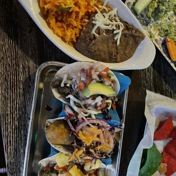 Bigsur Cantina - Three tacos, with a side of rice and beans - Mexican Near Me - Madison, Wisconsin Bigsur Cantina - Three tacos, with a side of rice and beans - Mexican Near Me - Madison, Wisconsin