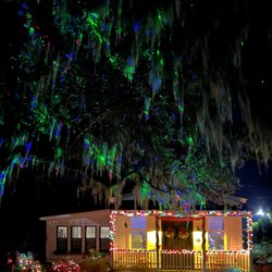 Pruitt’s Grocery House - Christmas in the Lowcountry Spanish moss sparkling with lights