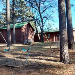Cabins and swings for the kids. Cabins and swings for the kids.