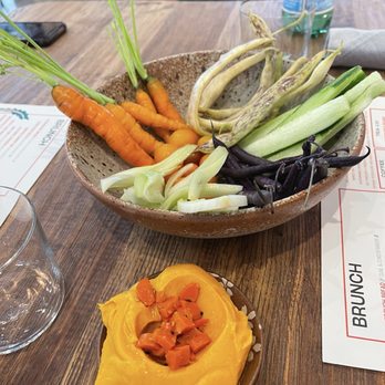 Little Saint - Assorted vegetables with a carrot dip - Vegan Near Me - Healdsburg, California