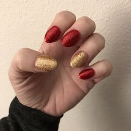 Acrylic fill with holiday colors