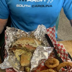 House Burger & Onion Rings!