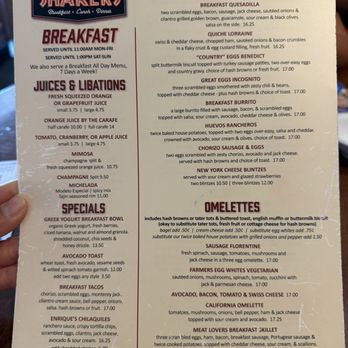 Shakers - Menu 9/2026 - Diners Near Me - South Pasadena, California Shakers - Menu 9/2026 - Diners Near Me - South Pasadena, California