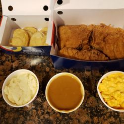 Krispy Krunchy Chicken - All this plus another mashed potato for $30.00. The thighs are huge!