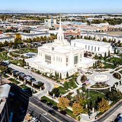 Ogden Utah Temple - Ogden Utah Temple slide show by a drone on an autumn day on October 20, 2022. More  at TempleVideos.com