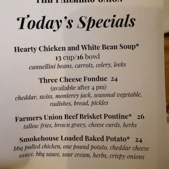 The Farmers Union - Menu - American Near Me - San Jose, California