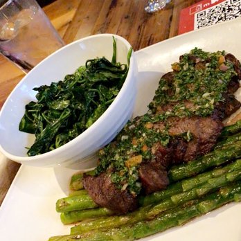 matchbox - Chimichurri Steak Frites With asparagus and spinach - New American Near Me - Bethesda, Maryland matchbox - Chimichurri Steak Frites With asparagus and spinach - New American Near Me - Bethesda, Maryland