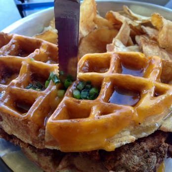 Ethyl & Tank - Chicken and Waffles Sandwich - Bars Near Me - Columbus, Ohio Ethyl & Tank - Chicken and Waffles Sandwich - Bars Near Me - Columbus, Ohio