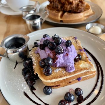 Toast Kitchen & Bakery - Ube French toast and orange chicken and waffles - Breakfast & Brunch Near Me - Tustin, California