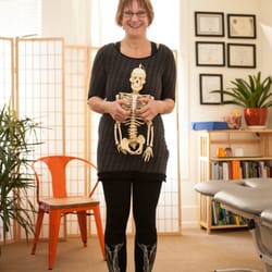 Bettina with her skeleton
