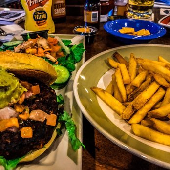 99 Restaurants - Black Bean Burger. Loved it and it's vehan - Seafood Near Me - Revere, Massachusetts