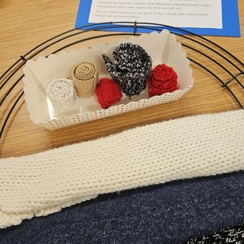 Windsor Woods Area Library - Sweater wreath craft - Libraries Near Me - Virginia Beach, Virginia Windsor Woods Area Library - Sweater wreath craft - Libraries Near Me - Virginia Beach, Virginia