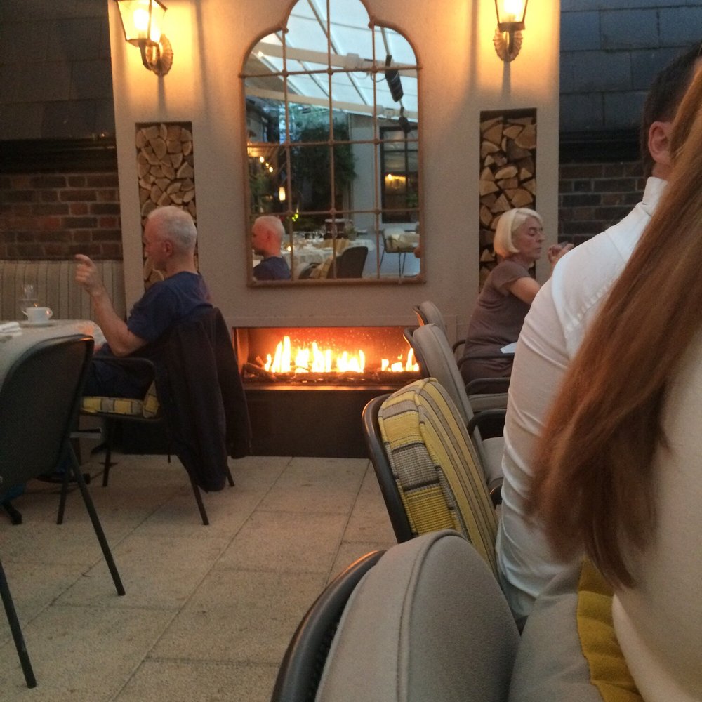 Outdoor fire on terrace