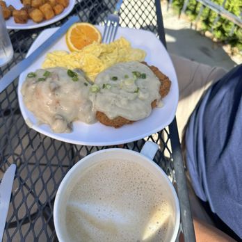 Cinnamon Sugar and Spice Cafe - Chicken fried steak with a side of potatoes. - Breakfast & Brunch Near Me - Albuquerque, New Mexico