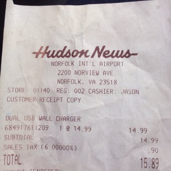 Hudson News - Over-priced $14.99 dual USB wall charger.... - Newspapers & Magazines Near Me - Norfolk, Virginia Hudson News - Over-priced $14.99 dual USB wall charger.... - Newspapers & Magazines Near Me - Norfolk, Virginia