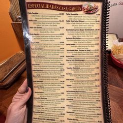 Casa Garcia - Menu