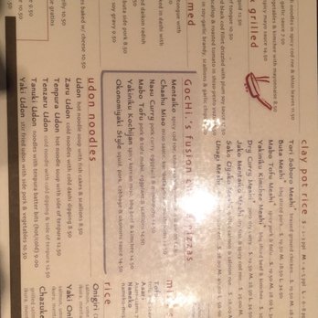 Gochi - Mountain View - Back of the menu - Japanese Near Me - Mountain View, California Gochi - Mountain View - Back of the menu - Japanese Near Me - Mountain View, California