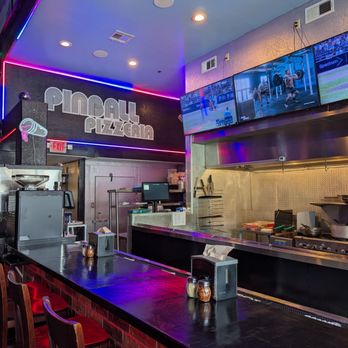 Pinball Pizzeria - Bar seating to watch the magic happen - Pizza Near Me - Houston, Texas Pinball Pizzeria - Bar seating to watch the magic happen - Pizza Near Me - Houston, Texas