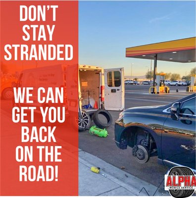 Tire Problem? We can handle it! - For same-day and emergency tire service, count on our mobile tire shop in Scottsdale, AZ, to fix your problems ASAP. Alpha Roadside Assistance Mobile Tire Shop provides services for tire repair, tire replacement, battery service, and roadside assistance. And because we're mobile, we'll provide service at your location for your convenience. Save time and money by eliminating the need to tow vehicles to a set location. Contact us today for help with commercial and residential vehicles! Tire Problem? We can handle it! - For same-day and emergency tire service, count on our mobile tire shop in Scottsdale, AZ, to fix your problems ASAP. Alpha Roadside Assistance Mobile Tire Shop provides services for tire repair, tire replacement, battery service, and roadside assistance. And because we're mobile, we'll provide service at your location for your convenience. Save time and money by eliminating the need to tow vehicles to a set location. Contact us today for help with commercial and residential vehicles!