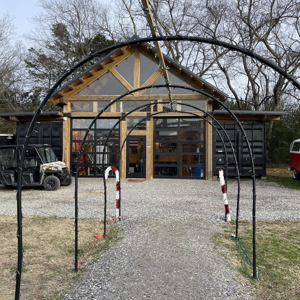 the entrance to the building