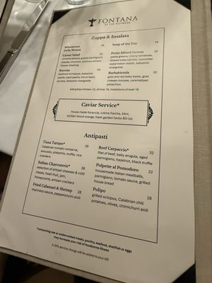 Menu photo 1 Fontana Restaurant Coral Gables, FL
