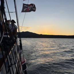 Sunset on pirate wine cruise