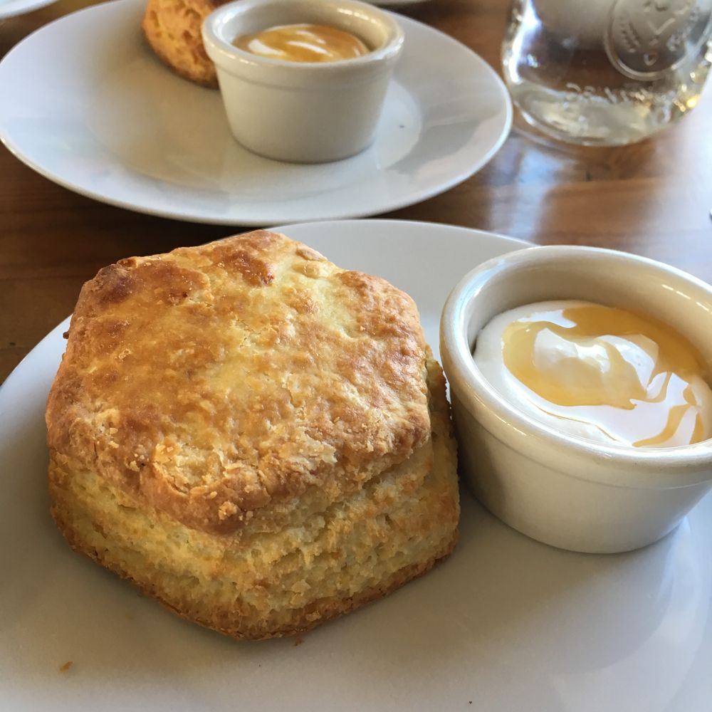 Honeybee Centre - Big scone with a huge pot of devonshire cream - Specialty Food Near Me - Surrey, British Columbia Honeybee Centre - Big scone with a huge pot of devonshire cream - Specialty Food Near Me - Surrey, British Columbia
