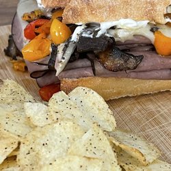 Lang-A-Tang Cafe & Catering - Philly beef sandwich (double yum!)
