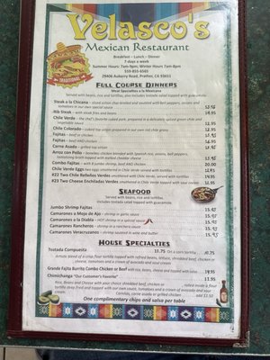 Menu photo 4 Velasco's Mexican Restaurant Prather, CA Menu photo 4 Velasco's Mexican Restaurant Prather, CA