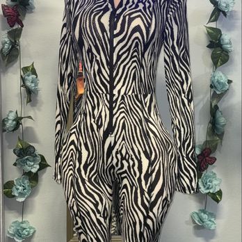 Kp's Boutique - Zebra print body suit - Women's Clothing Near Me - Riverside, California