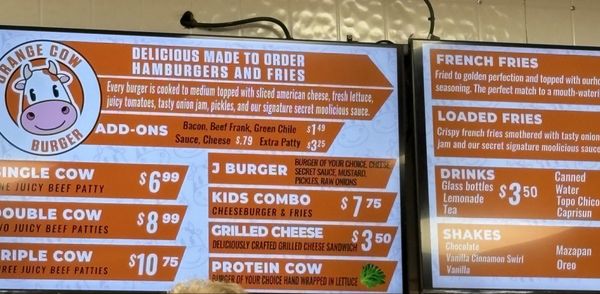 Menu photo 1 Orange Cow Burgers El Paso, TX Menu photo 1 Orange Cow Burgers El Paso, TX