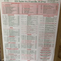 Golden Buddha Chinese Restaurant-Evansville - Menu