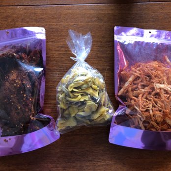 Kho Bo Bites - Spicy curry beef jerky, dried guava, squid jerky - Specialty Food Near Me - Kent, Washington Kho Bo Bites - Spicy curry beef jerky, dried guava, squid jerky - Specialty Food Near Me - Kent, Washington