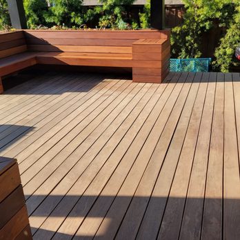 HG Staining - Half done - Decks & Railing Near Me