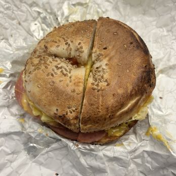 Bagel Time Cafe - Pork roll egg and cheese on a sesame bagel - Cafes Near Me - Wildwood Crest, New Jersey