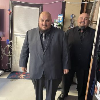 Friar Tux - Checking suit out before we head out . Last minute suit rental. Went in Monday for fit suit ready by Wednesday - Men's Clothing Near Me - Riverside, California