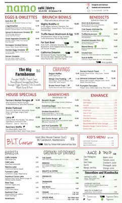 Menu photo 7 Namo Café Bistro - Edmonton Trail Calgary, AB