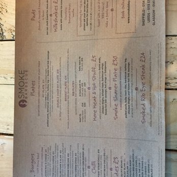 Smoke Barbecue - the menu - Barbeque Near Me - Sheffield, XSY