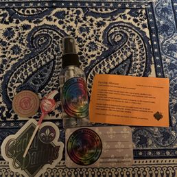 Care packed for my septum piercing with some saline, info on aftercare and cute stickers