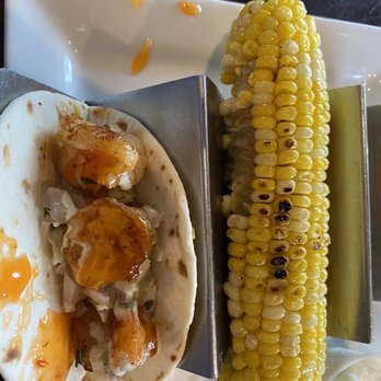 Dons Seafood- Hammond - Shrimp taco with sweet corn. (Sorry I took the picture after I started eating!) - Seafood Near Me - Hammond, Louisiana