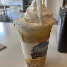 Classic size Lemon Bar Dewzy- Lemon custard filling, vanilla cake and vanilla ice cream