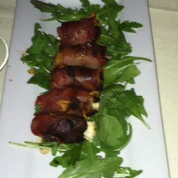 Nathaniel's - Baked Prosciutto-Wrapped Goat Cheese-Stuffed Dates - this was good!! - American Near Me - Salem, Massachusetts Nathaniel's - Baked Prosciutto-Wrapped Goat Cheese-Stuffed Dates - this was good!! - American Near Me - Salem, Massachusetts
